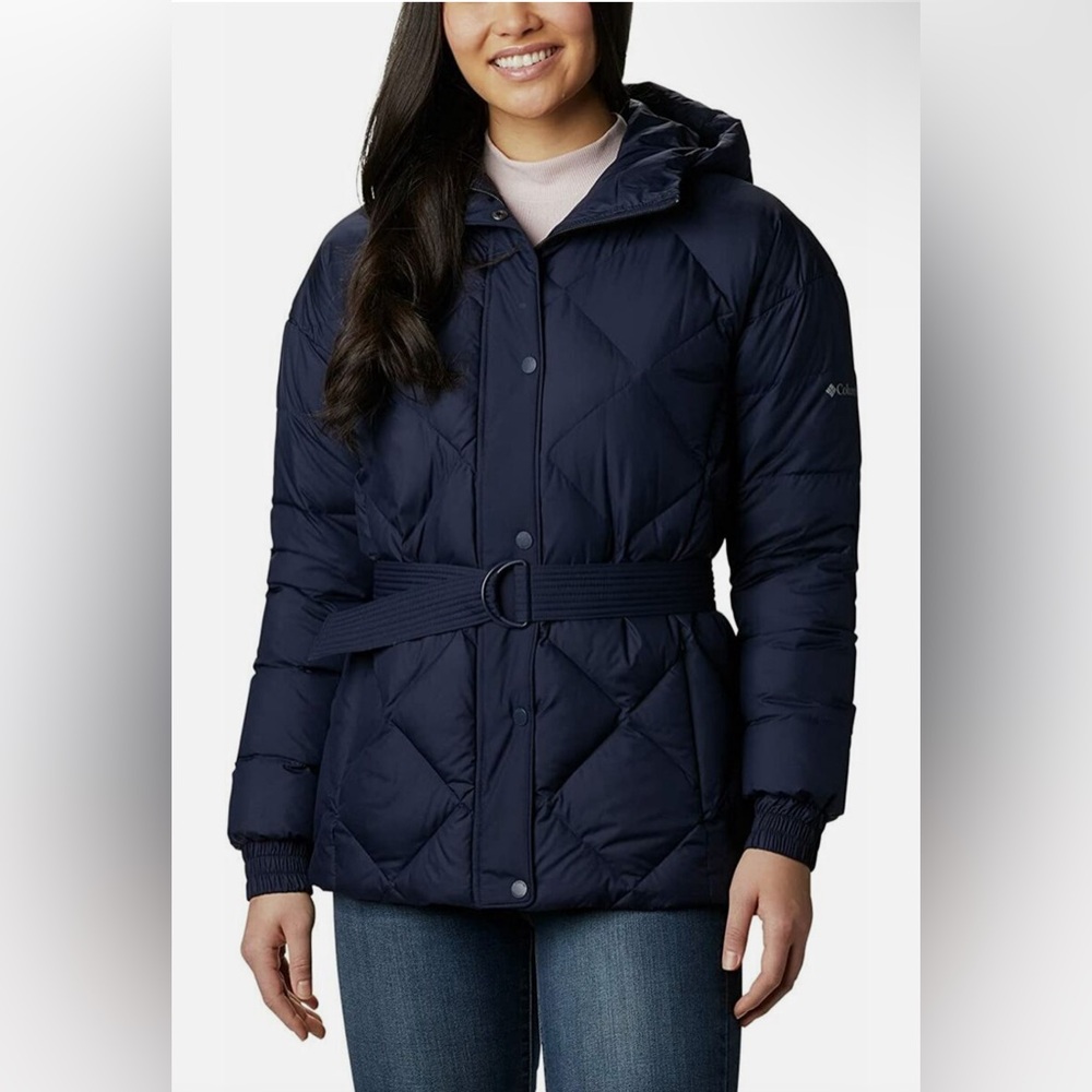 New women’s Columbia Icy Heights Belted Navy Jacket M | Medium